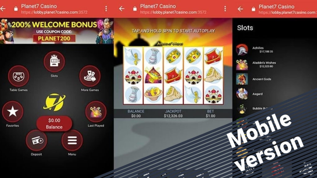 Planet7 casino mobile version