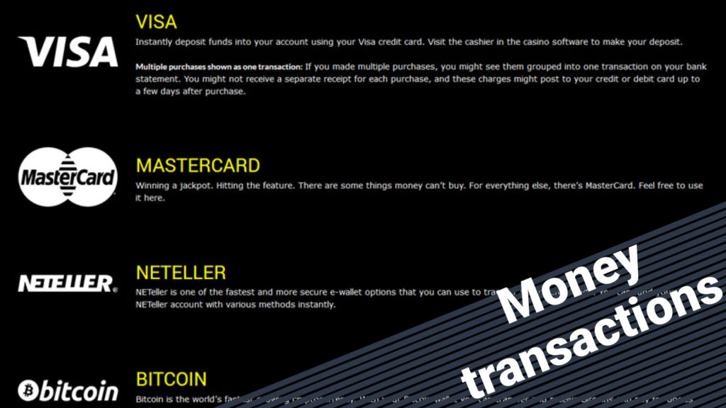 Planet7 Money transactions